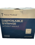 3 mL Luer Lock Disposable Sterile Syringes Without Needles - Box of 100