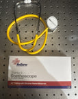 MedSource SINGLE HEAD STETHOSCOPE 22" Yellow Tube, Chrome Head VERY NICE!