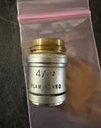 AO American Optical Plan Achro 4x 4/.12 Microscope Objective CAT 1017
