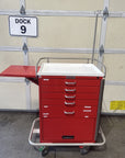 Harloff M-Series Tall Crash Cart Flip-Up Door, Standard Width, Five Drawers
