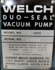 Welch DuoSeal 1400 Belt Drive Rotary Vane Dual Stage Mechanical Vacuum Pump