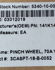 Generic 141K146H01 Pinch Wheel 1.25"x6” Rubber Flexing Yellow 70A