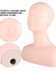 Silicone Mannequin Training Head Makeup Model Eyelash Extensions Practice Doll
