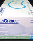 MediChoice BLUE Nitrile Exam Gloves Powder Free Latex Free Medium 1000count Case