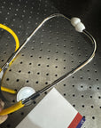 MedSource SINGLE HEAD STETHOSCOPE 22" Yellow Tube, Chrome Head VERY NICE!