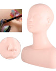 Silicone Mannequin Training Head Makeup Model Eyelash Extensions Practice Doll