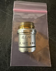 AO American Optical Plan Achro 4x 4/.12 Microscope Objective CAT 1017