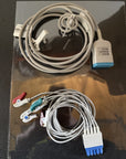 Philips HP Style 5 Lead ECG Cable HP-2585 W/ Phillips HPA5-90P 5 Lead Cable