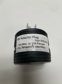 RV Electrical Adapter 15 Amp Male to 30 A Female Plug Round Grip Motorhome