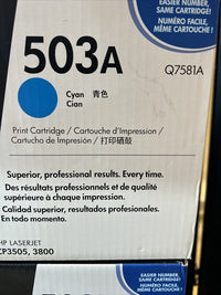 4 New Sealed Genuine HP 503A 2x Yellow, Magenta Cyan Toner Print Cartridge
