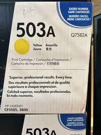4 New Sealed Genuine HP 503A 2x Yellow, Magenta Cyan Toner Print Cartridge
