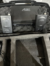 Two Microphone's 2000's Wireless UHF Transmitter Receiver AWR6032U AWX6030M