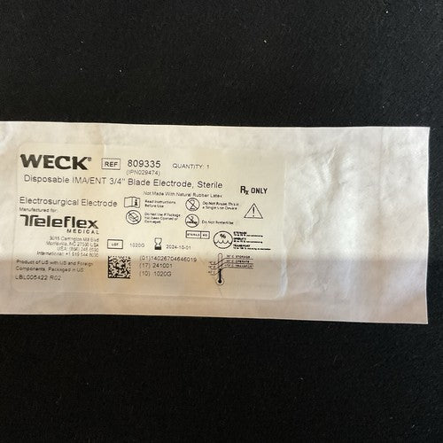WECK Disposable IMA/ENT 3/4” Blade Electrode Electrosurgical Electrode