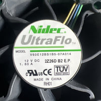 LOT OF 4 V60E12BS1B5-07A014 Nidec 12V 1.60A 4 Wires Cooling Fan W/O Cable
