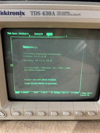 Tektronix TDS 430A Two Channel 400MHz 100MS/s Digitizing Oscilloscope Working
