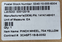 Generic 141K146H01 Pinch Wheel 1.25"x6” Rubber Flexing Yellow 70A