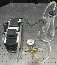 KNF UN816 Diaphragm Vacuum Pump Filtration System w/ Flask Gauge