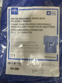 Medline DYNJP3109 Major Abdominal Drape w/ Pouches & Trough Case of 8