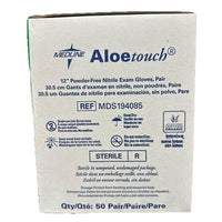 Medline AloeTouch Sterile Nitrile Exam Gloves Small 12” 50ct MDS194085
