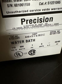 PRECISION 180 SERIES WATER BATH Cat No. 51221065