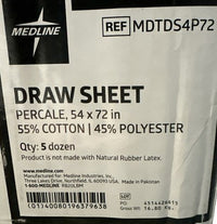 Medline Draw Sheet 54x72 Percale MDTDS4P72 Cotton Polyester 5 Dozen