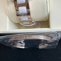 OLEVS Woman's Ceramics Band Zircon Case Day Auto Wrist Watches Blue Dial