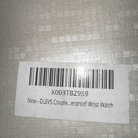 OLEVS Quartz Couple Pair Black Dial With Diamond, Stainless Steel, Waterproof