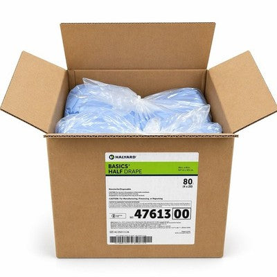 Halyard Basics Half Drape 58x40in REF 47613 Case of 80 Nonsterile NEW