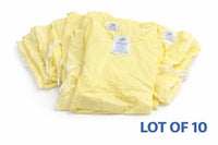 Medline Isolation Gown Level 1 AAMI PB70 Yellow One Size Lot of 10 MDT011207