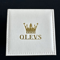 Olevs Men’s Watch Skeleton 5 Hands Gold Band, Gold Dial