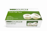 MedSource Cloth/Silk Medical Tape 1” x 10 Yds MS-15110 – Box of 12 Rolls
