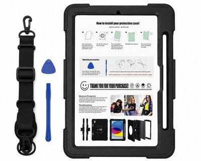 Heavy Duty Case w/ Strap For iPad Pro 11 2024 M4 Rotating Kickstand