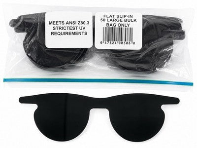 Flat Slip-In UV Protective Eyewear Bag of 50 Black Glasses