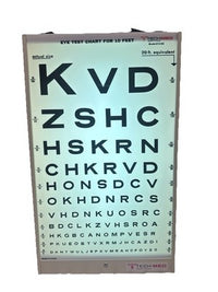Tech-Med Illuminated Eye Chart Model 3062 20 Ft Equivalent Wall Mount