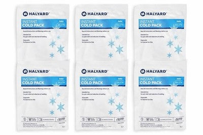 HALYARD 6 Instant Cold Packs Disposable Cold Compress Ice Packs 5x7in