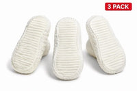 Medichoice Toddler Slipper Socks Hard Sole White Sz 4-5 3 Pair SLPH3001