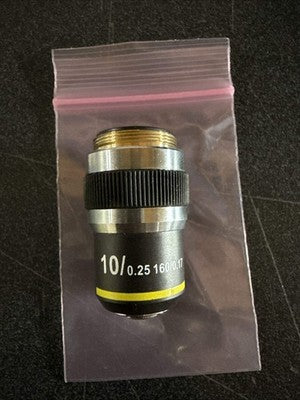 10x 0.25 160/0.17 Microscope Objective (Unbranded)