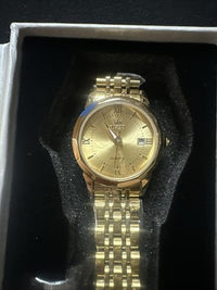 OLEVS Women’s Watch Gold Face, Gold Band, Day Date, Quartz
