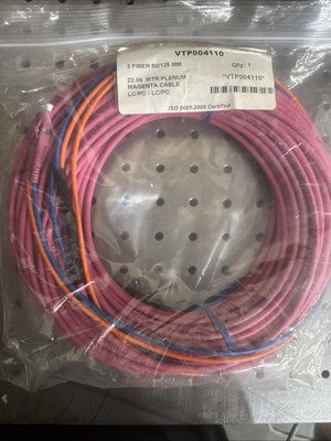 22.86 MTR Plenum fiber cable fiber patch cord MM, Duplex, 50/125 Lc/pc -lc/pc
