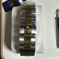 Oupinke Men’s Luxury Watch Silver/Gold Band, Green Dial, Green Bezel