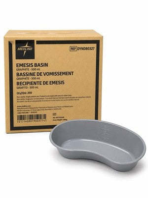 Medline Emesis Basin 500mL Graphite DYND80327 Case of 250