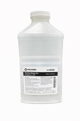 Halyard 49150 Sterile Water Irrigation 1000 mL Bottle PVC-Free and DEHP-Free
