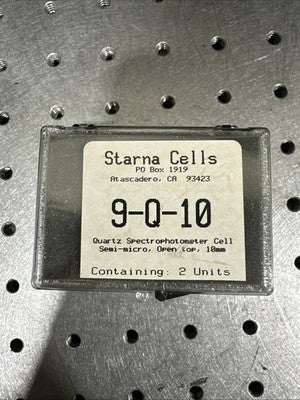 Starna Glass Spectrophotometer Cells 7Q, 9-Q-10, Semimicro, Open Top, 2units