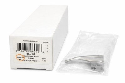 ARMSTRONG 8601X Macintosh Blade – Size #1, Silver – Latex Free – New