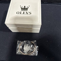 OLEVS Woman's Ceramics Band Zircon Case Day Auto Mechanical Wrist Watches White