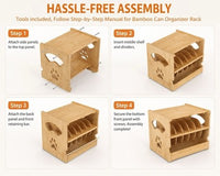 Hosseper Wooden Cat Food Can Organizer FIFO Storage Rack Holds 36 Cans