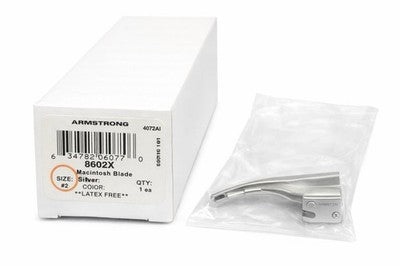 ARMSTRONG 8602X Macintosh Blade – Size #2, Silver – Latex Free – New