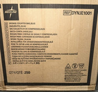Medline Sponge Counter Bag (Blue), REF DYNJE1001, Qty 250, non-sterile.