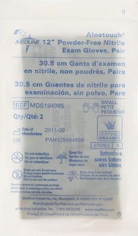 Medline AloeTouch Sterile Nitrile Exam Gloves Small 12” 50ct MDS194085