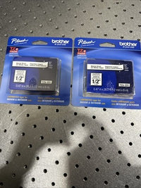 2-Pack Lot GENUINE Brother TZe-231 P-Touch Label Tape 1/2" Black/White TZE231